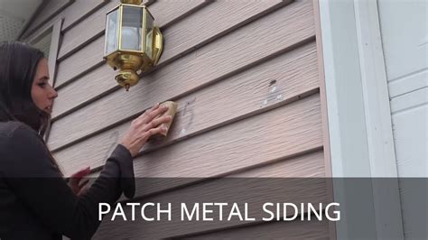 patch up sheet metal siding on house|patching siding on a house.